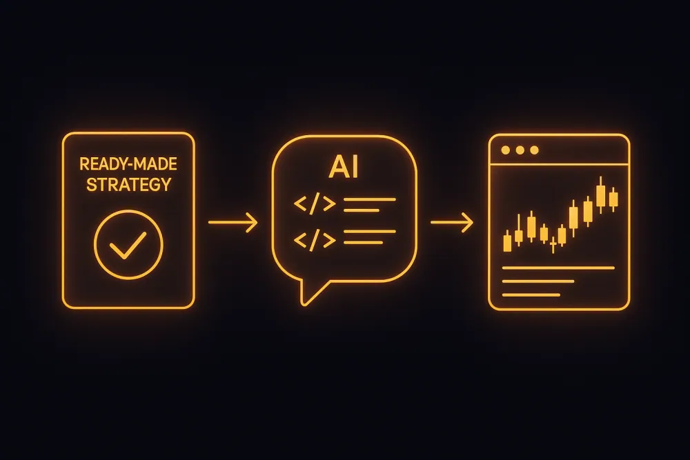 Three ways to build a trading strategy on OX-ENGINE: ready-made template, AI assistant, or code