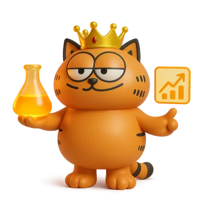 OX-ENGINE mascot backtesting a strategy with a lab beaker
