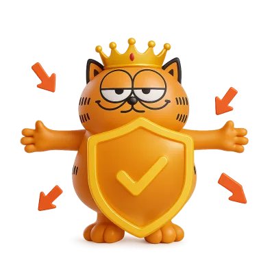 OX-ENGINE mascot protected by a shield from losses